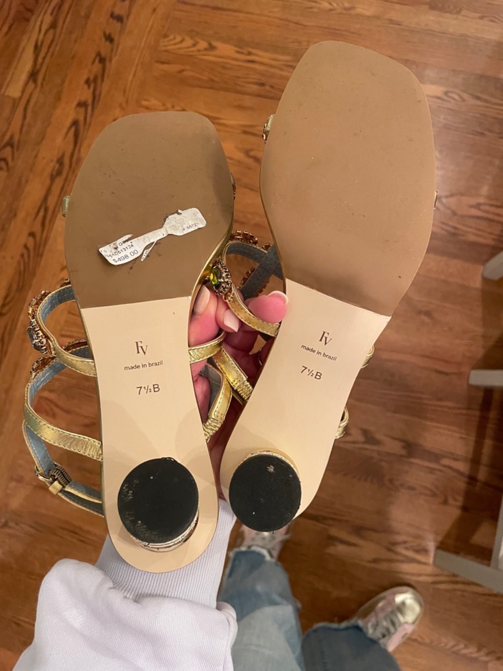 Frances Valentine NEW Kiki gem heeled sandal sz 7.5 - Picture 6 of 10